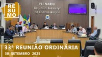 Resumo da 33ª Reunião Ordinária