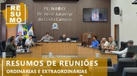 Resumos das Últimas Sessões Ordinárias e Extraordinárias 